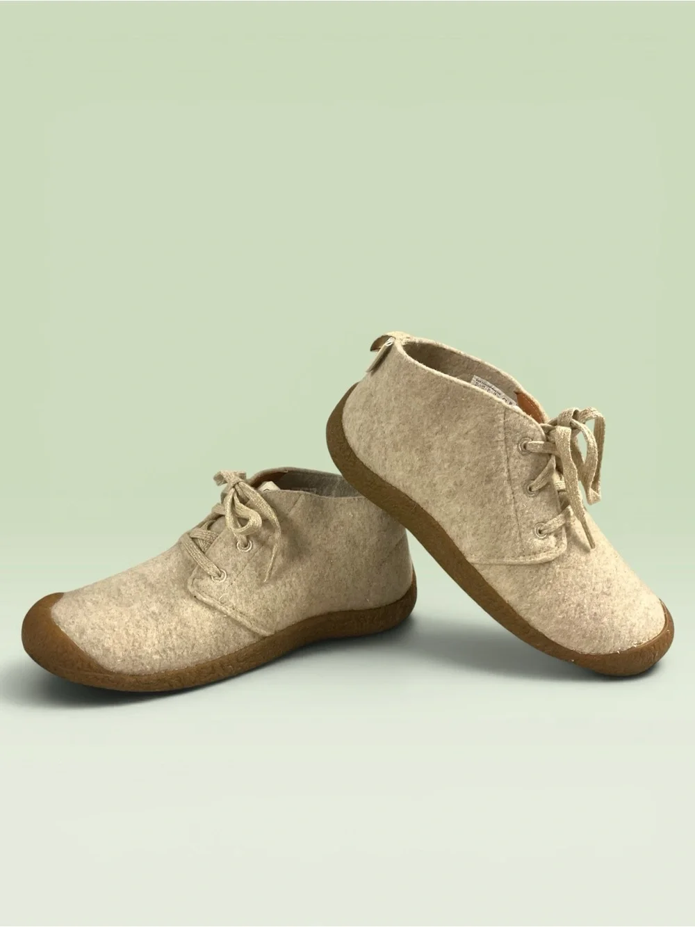 Keen Mosey Chukka Beige Felt Ankle Booties w/Brown Soles Women's Size 10